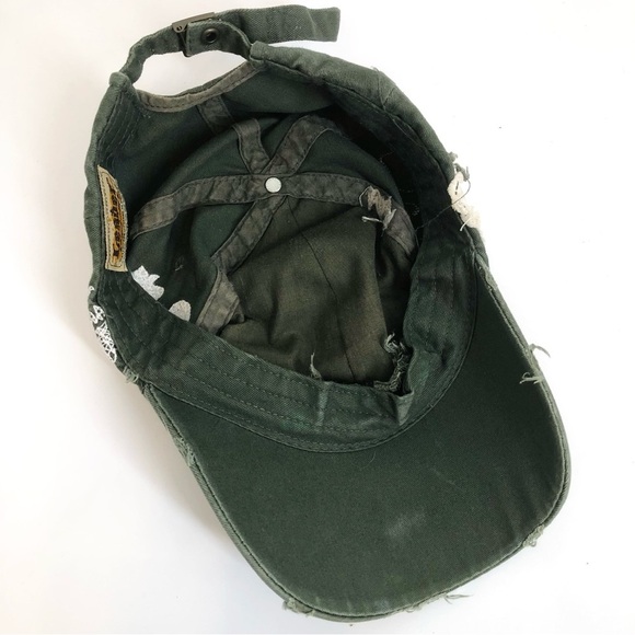 Leader Croix de Lorraine Distressed Green Baseball Cap - Picture 12 of 14